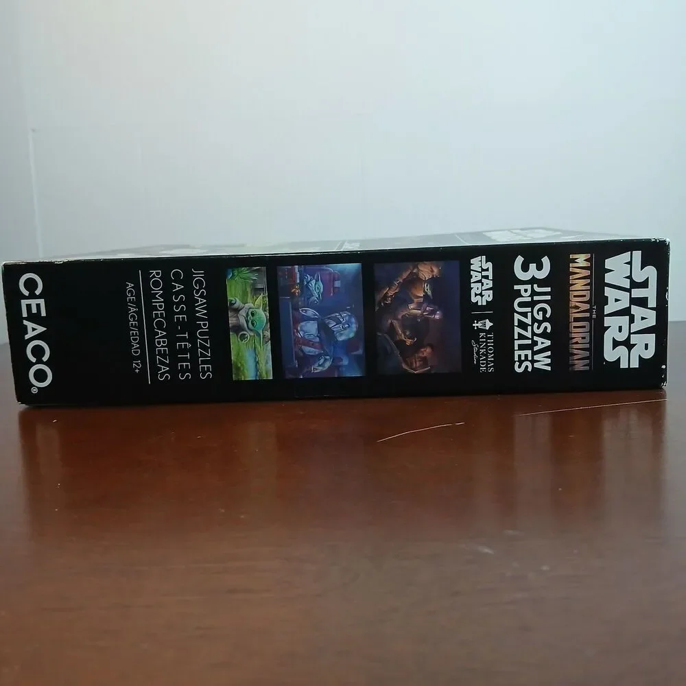 Thomas Kinkade Star Wars The Mandalorian 3 Jigsaw Puzzles Set Grogu New Unopened